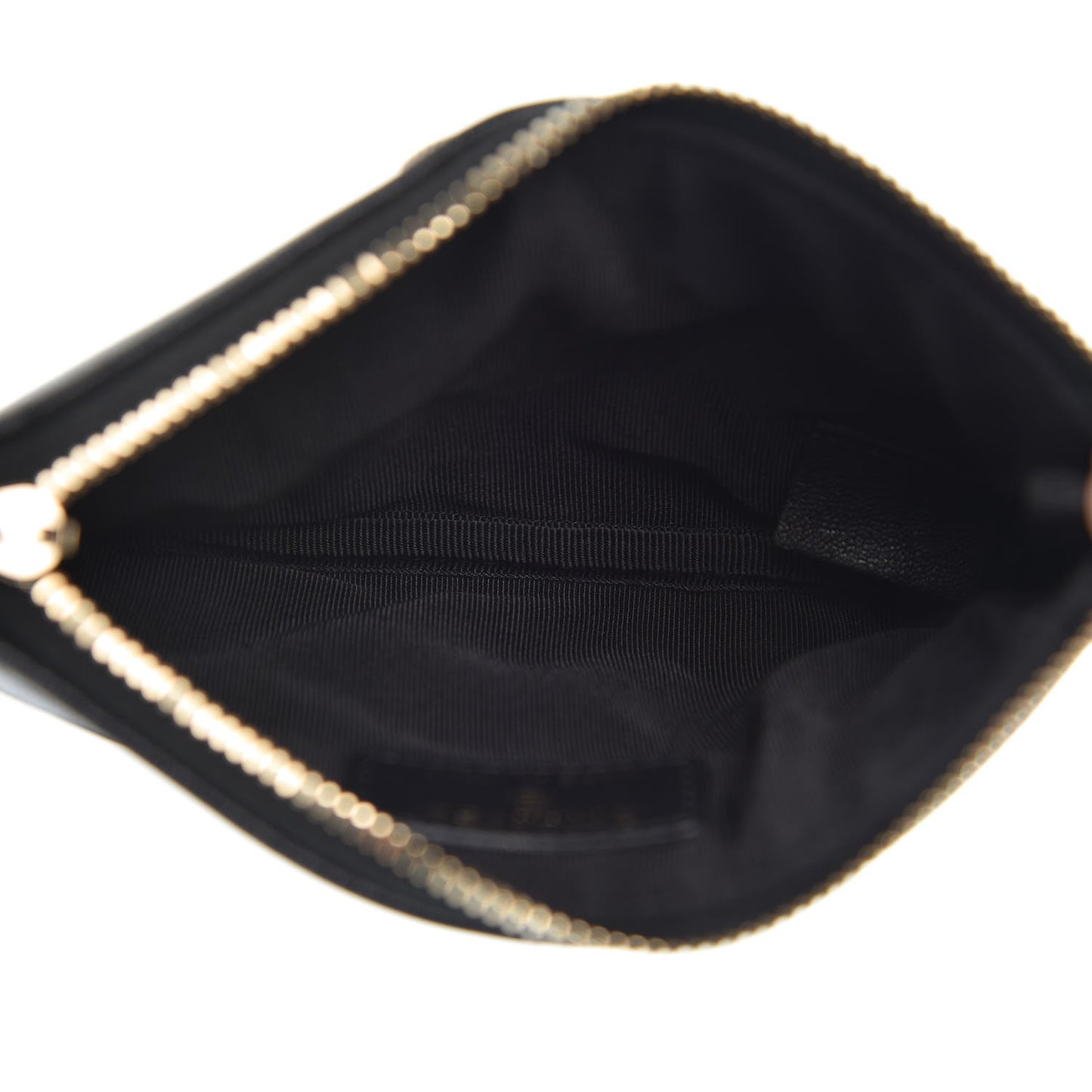 Sheepskin Quilted Small Vintage Mademoiselle Cosmetic Case Black
