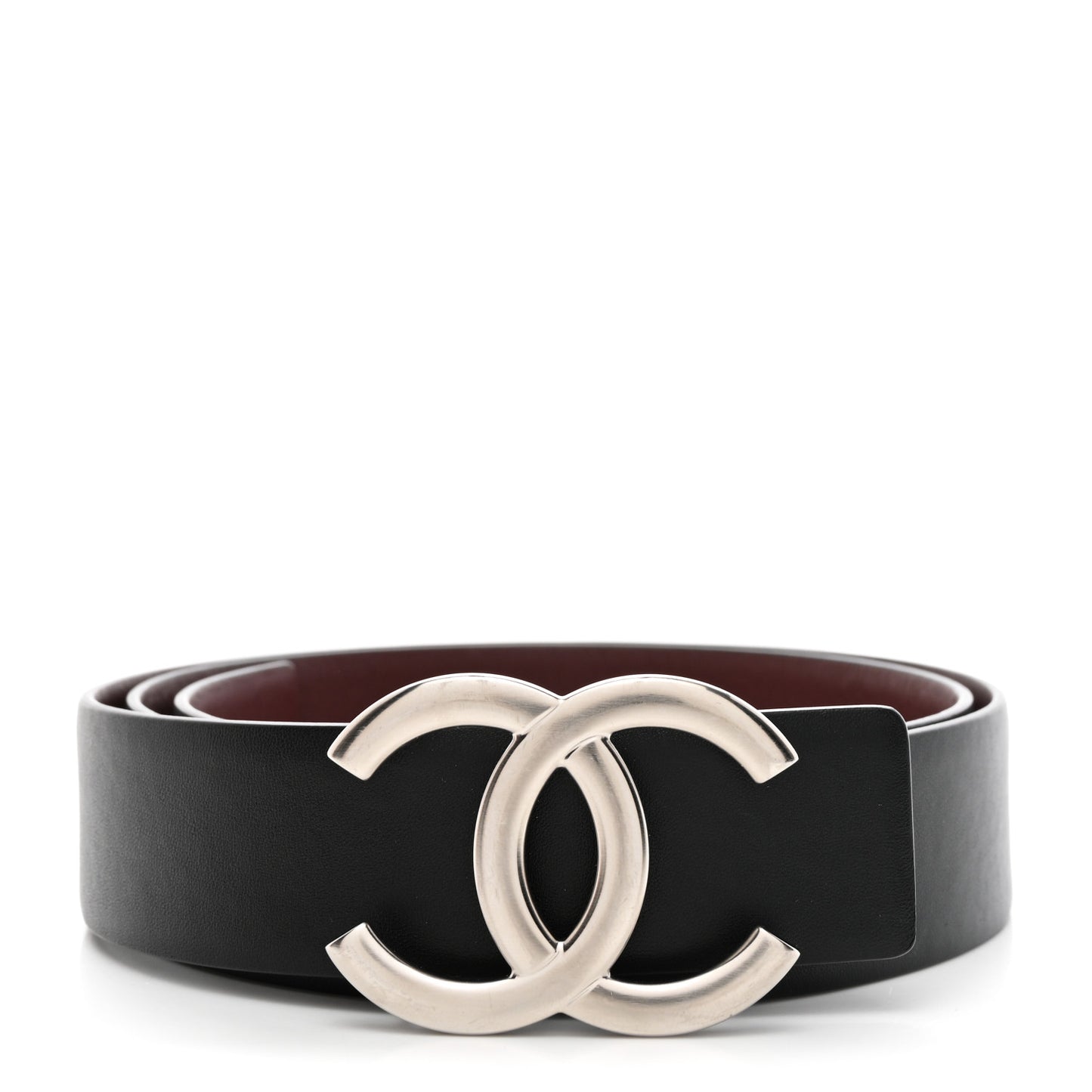 Calfskin CC Reversible Belt 80 32 Black Burgundy