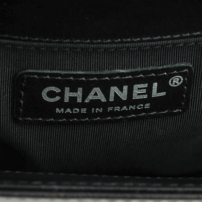 Chanel Calfskin Quilted Medium Boy Top Handle Flap Black 7 of 8
