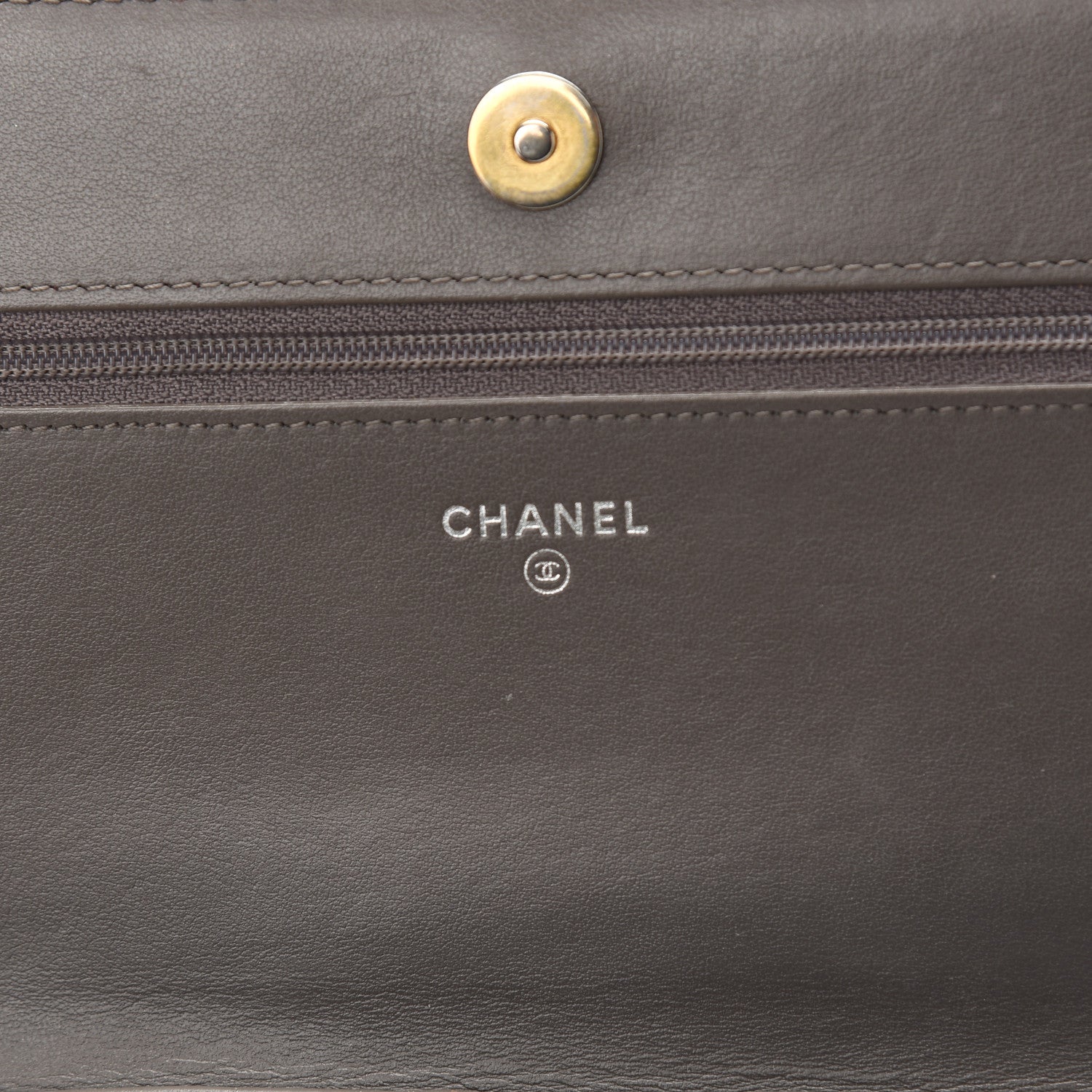 Chanel Aged Calfskin Quilted Gabrielle Wallet On Chain WOC Grey 6 of 12