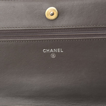 Chanel Aged Calfskin Quilted Gabrielle Wallet On Chain WOC Grey 6 of 12