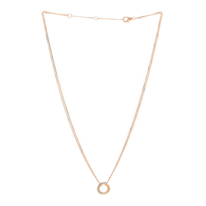 Cartier 18K Pink Yellow White Gold Trinity Double Chain Pendant Necklace 2 of 3