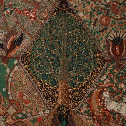 Hermes Cashmere Silk Axis Mundi Shawl 140 1 of 6