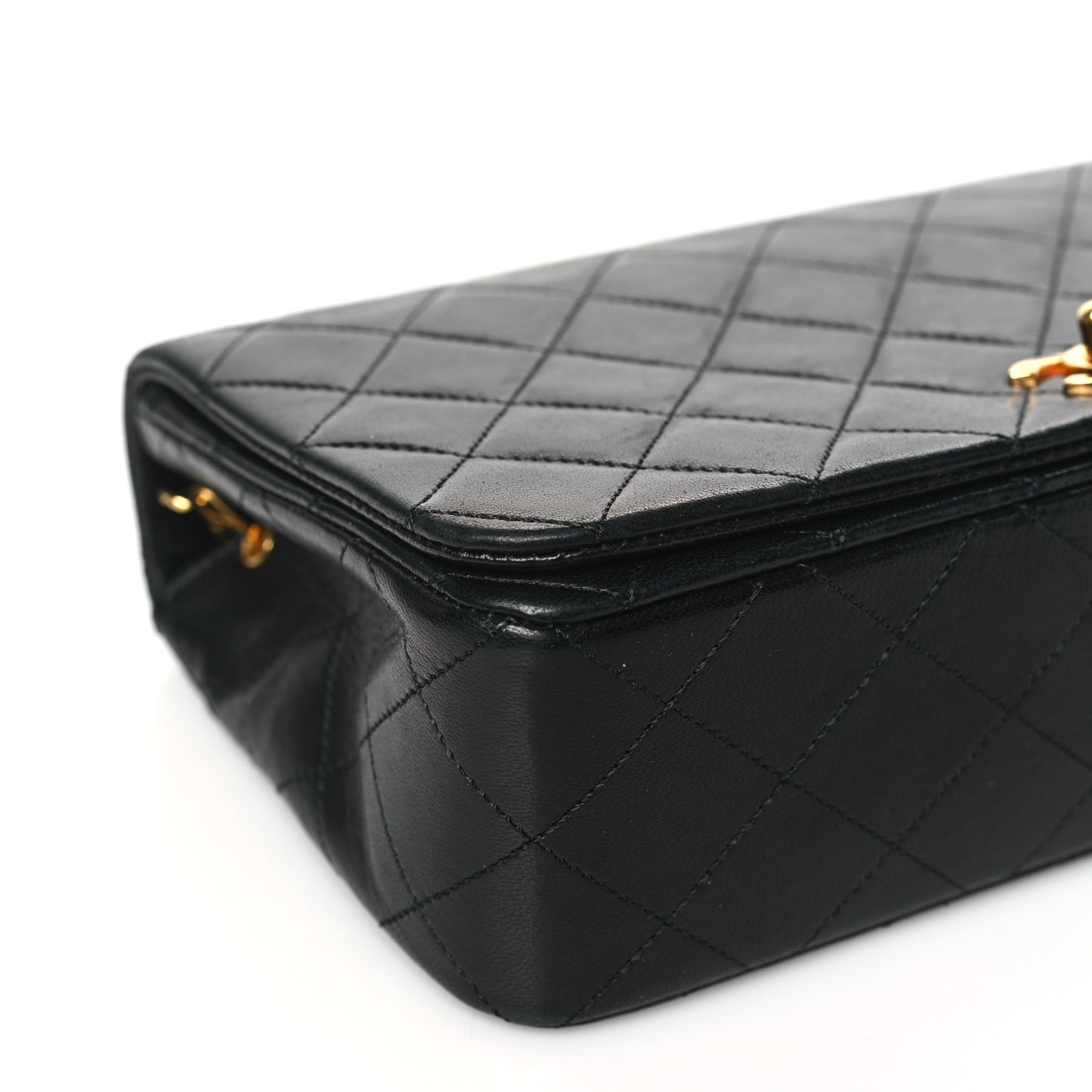 Lambskin Quilted Small Single Flap Black