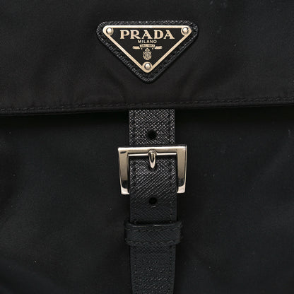 Prada Tessuto Nylon Single Buckle Messenger Bag Black 7 of 12