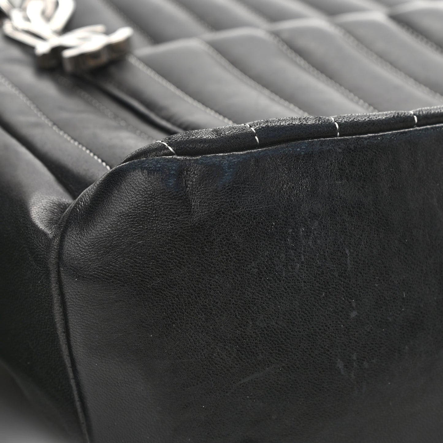 Lambskin Vertical Quilted Mademoiselle Small Camera Case Black