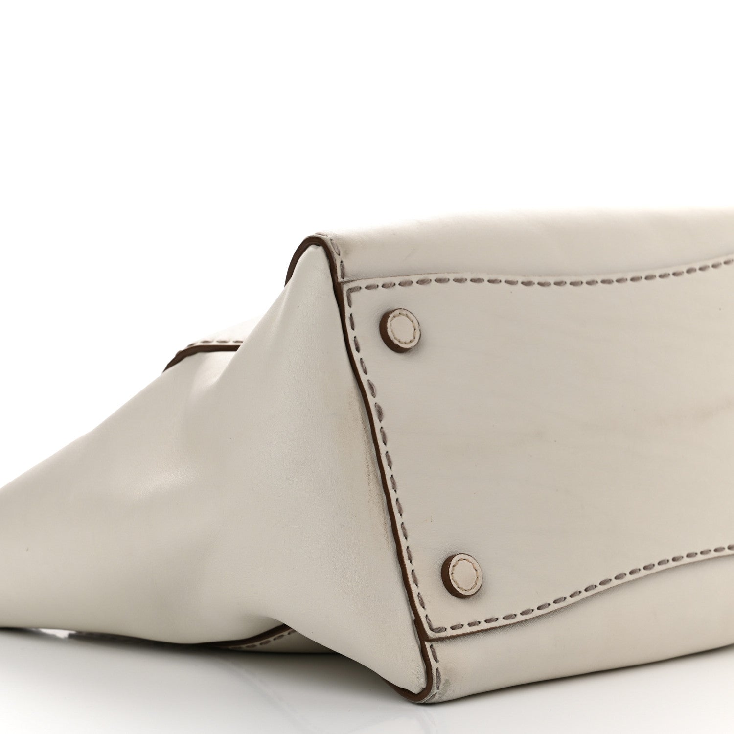 Prada City Calf Small Hand Stitched Galleria Double Zip Tote White 10 of 17