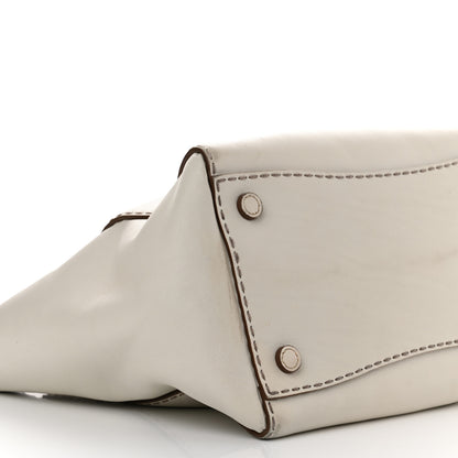 Prada City Calf Small Hand Stitched Galleria Double Zip Tote White 10 of 17