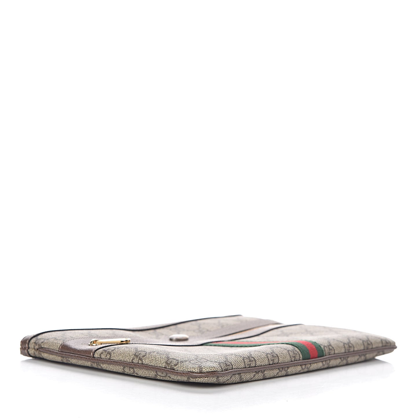 GG Supreme Monogram Large Ophidia Pouch Clutch Brown