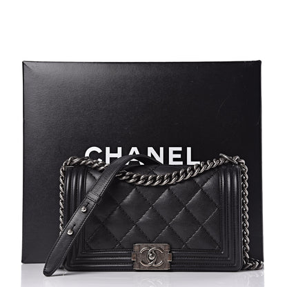 Chanel Calfskin Double Stitch Medium Boy Flap Black 12 of 12