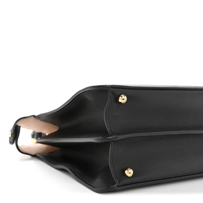Fendi Vitello Seta Shiny Nappa Medium Peekaboo I SEE U Satchel Black Light Rose 10 of 15