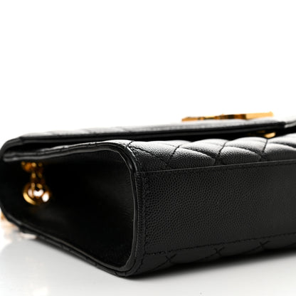 Saint Laurent Grain De Poudre Textured Mixed Matelasse Triquilt Medium Monogram Satchel Black 9 of 12