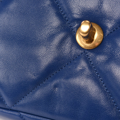 Chanel Goatskin Quilted Medium Chanel 19 Flap Dark Blue 8 of 12