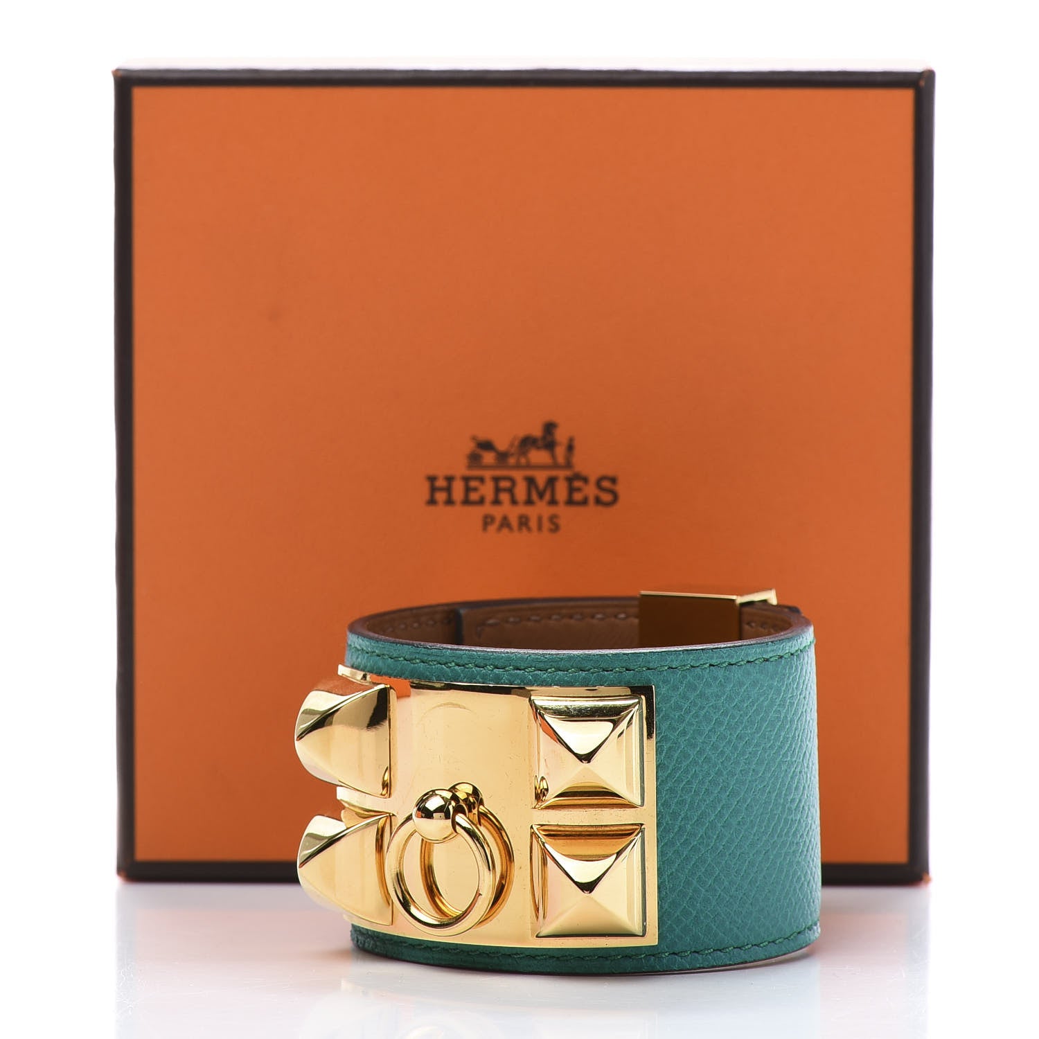 Hermes Epsom Collier de Chien CDC Bracelet S Bleu Paon 9 of 9