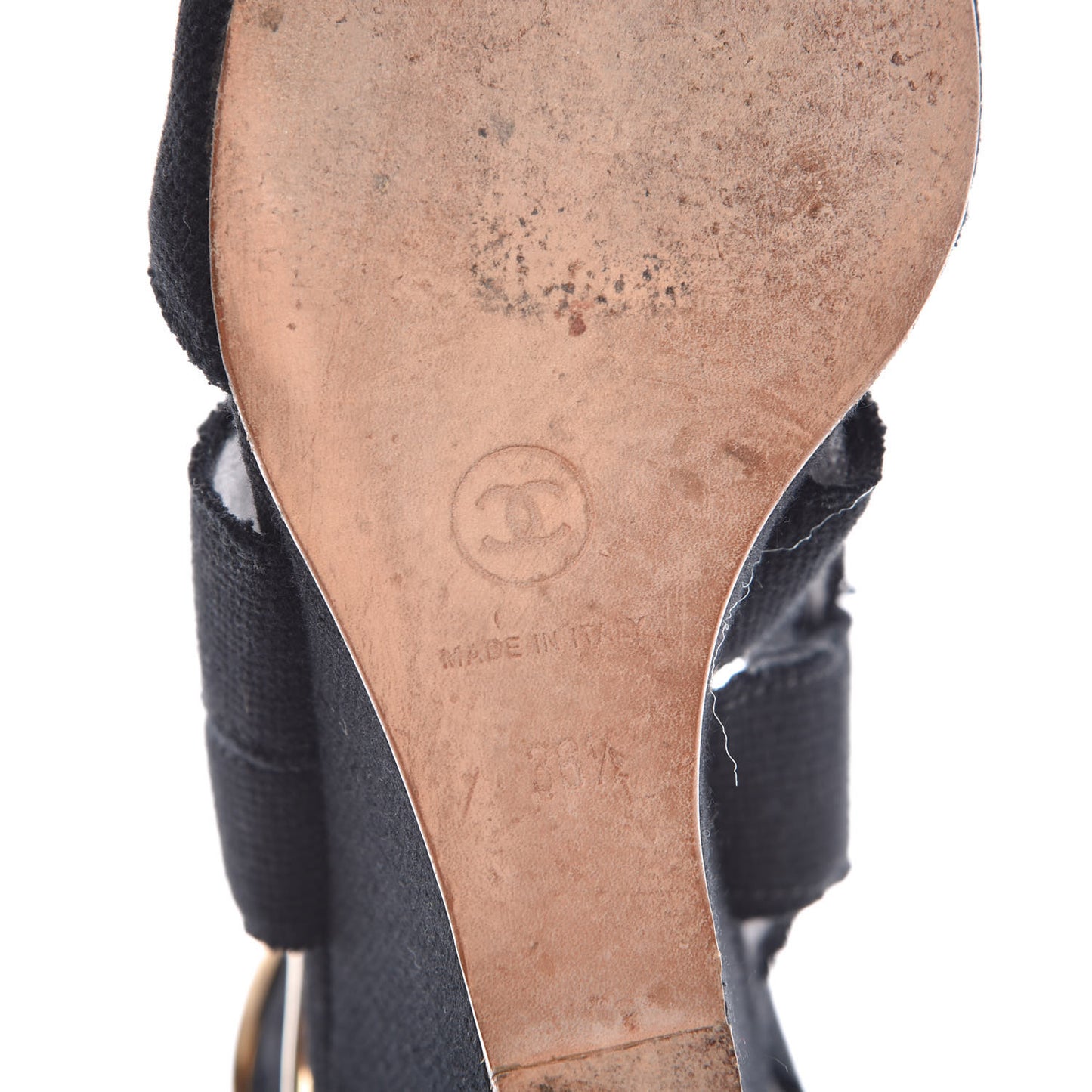 Canvas Heart CC Wedge Sandals 36.5 Black