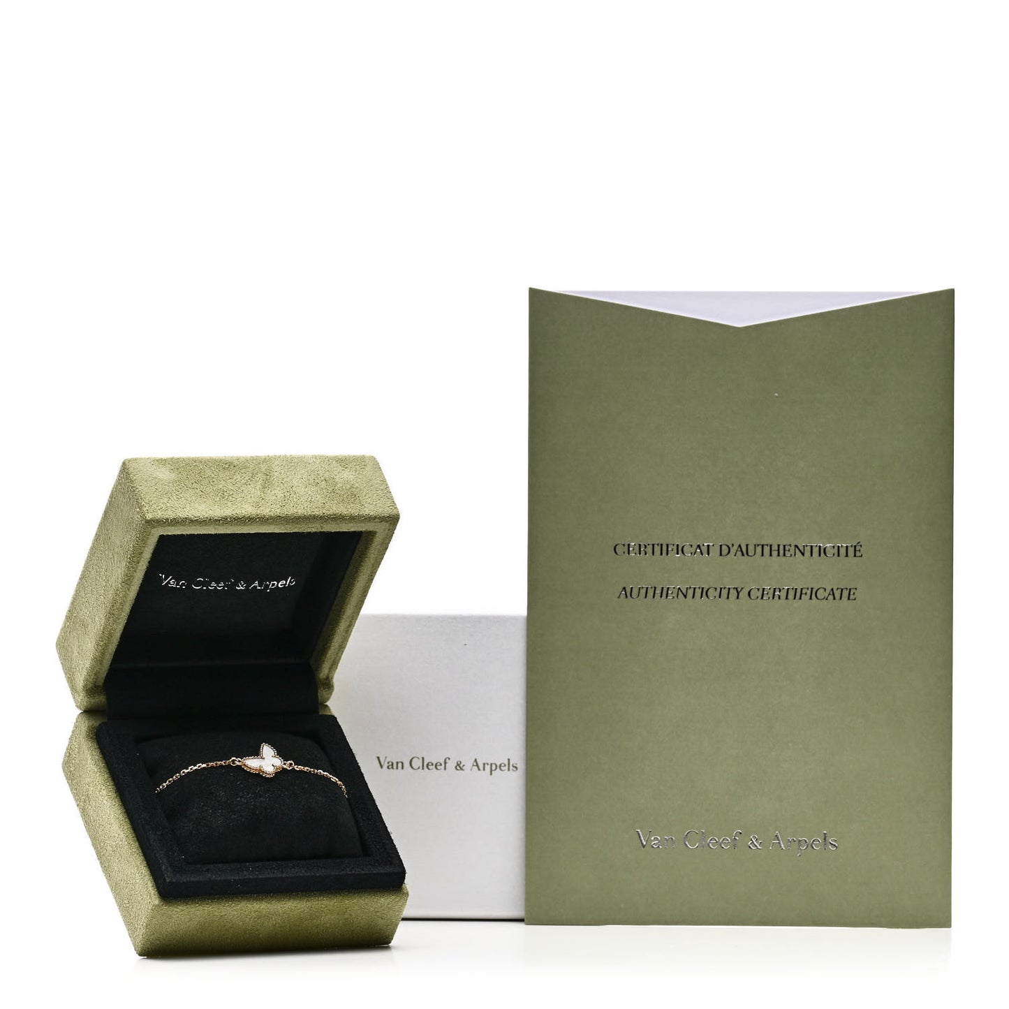 18K Yellow Gold Mother of Pearl Sweet Alhambra Butterfly Bracelet