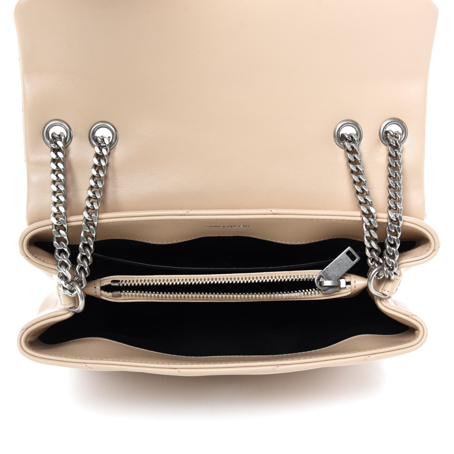 Saint Laurent Calfskin Y Quilted Monogram Small Loulou Chain Satchel Nude Powder 5 of 12