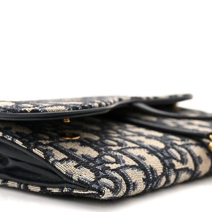 Christian Dior Oblique Saddle Chain Long Wallet Blue 10 of 12
