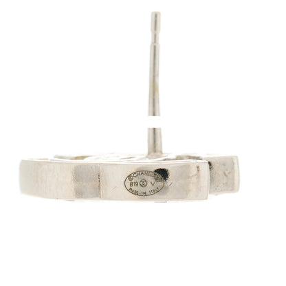 Chanel Baguette Crystal CC Earrings Silver Grey 3 of 5