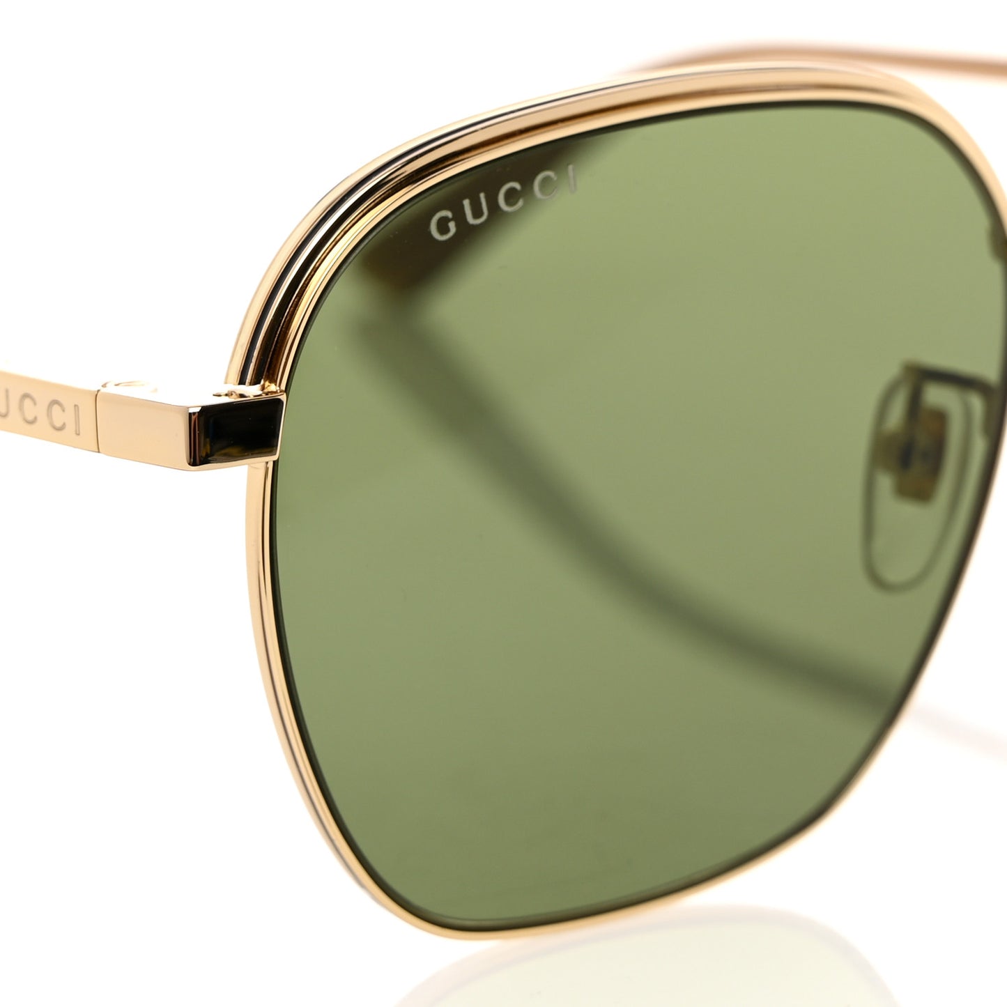 Metal Square Frame Sunglasses GG0443S Gold Grey
