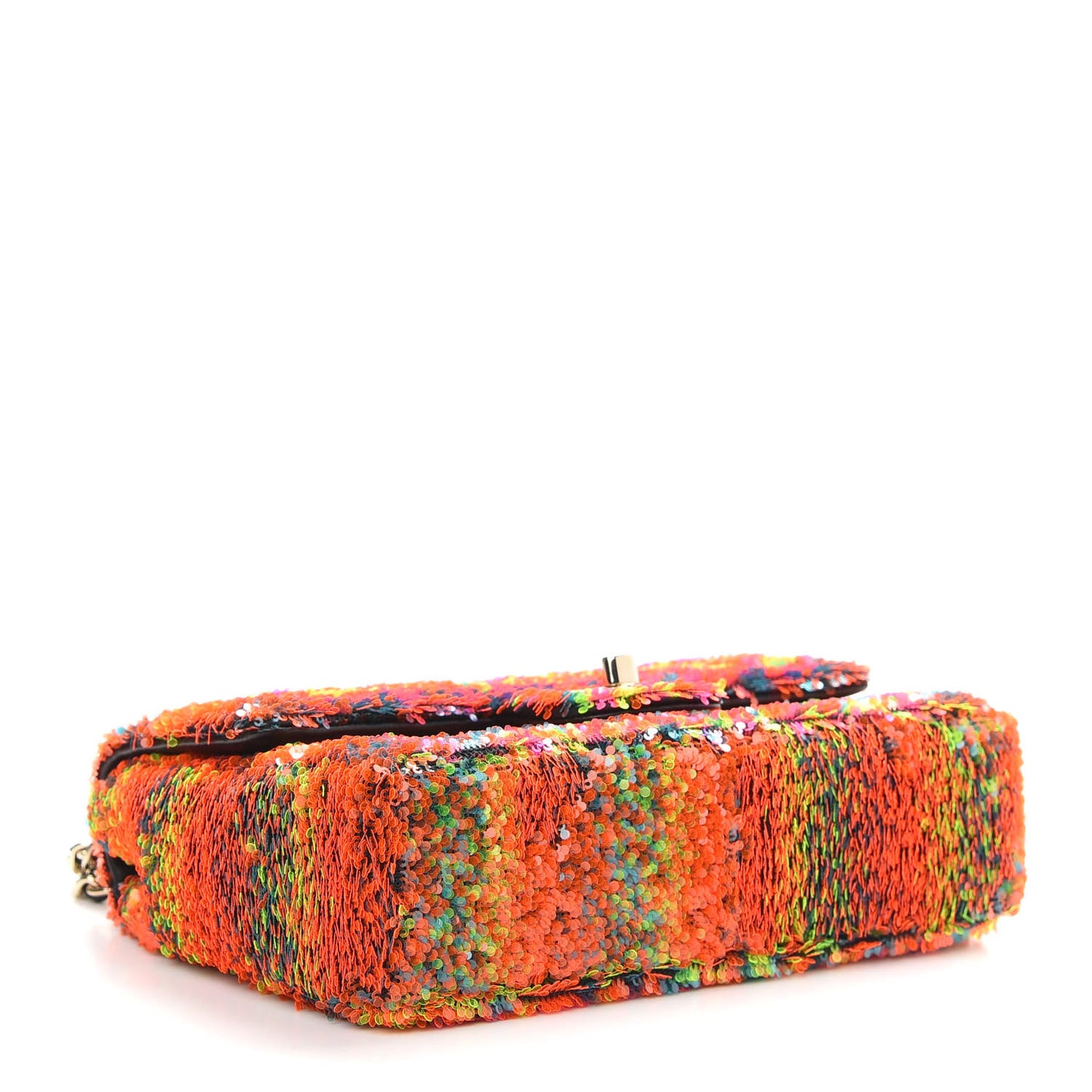 Sequin Logo Single Flap Orange Turquoise Pink