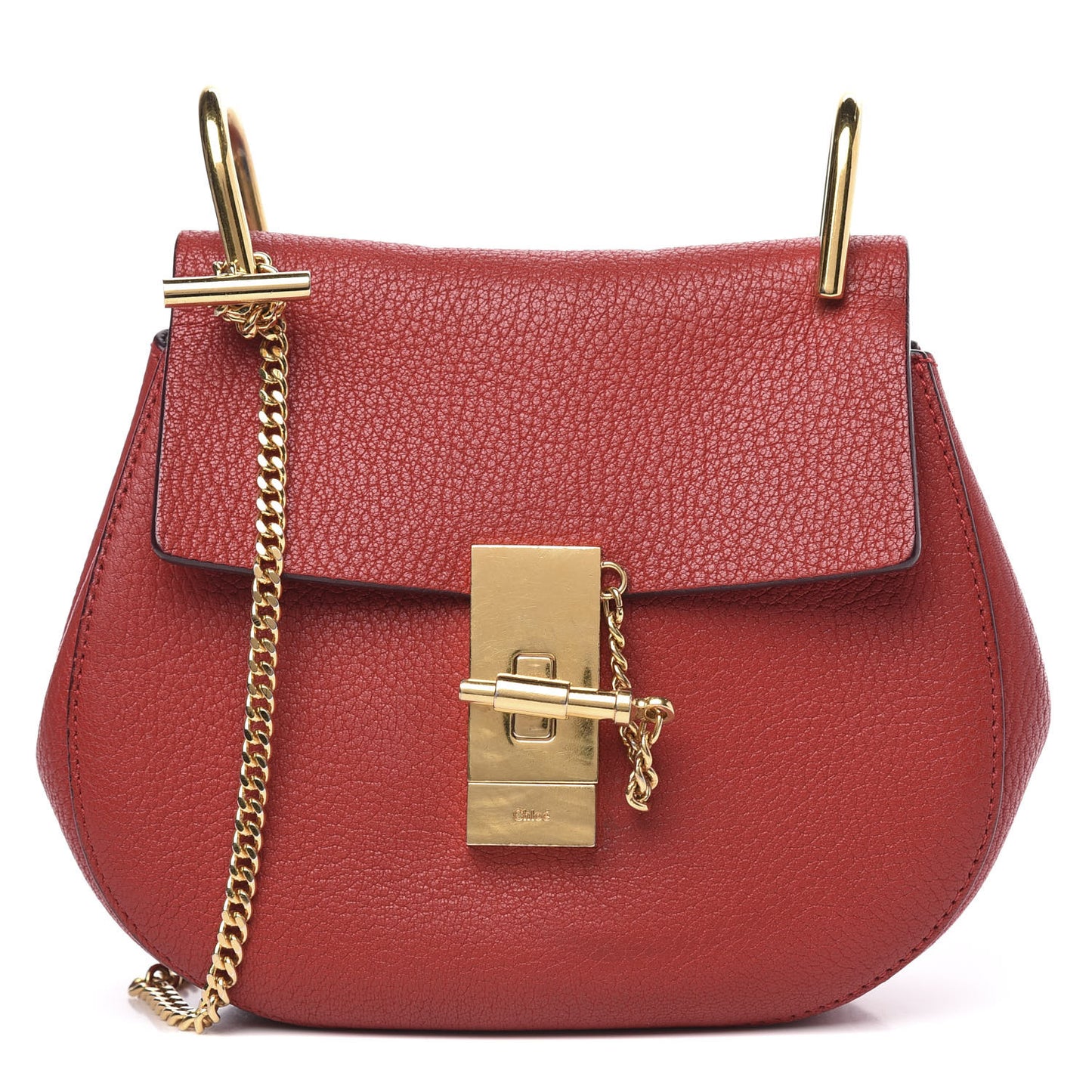 Grained Lambskin Mini Drew Shoulder Bag Plaid Red