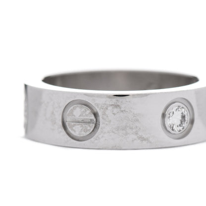 Cartier 18K White Gold 3 Diamond 5.5mm LOVE Ring 50 5.25 5 of 5