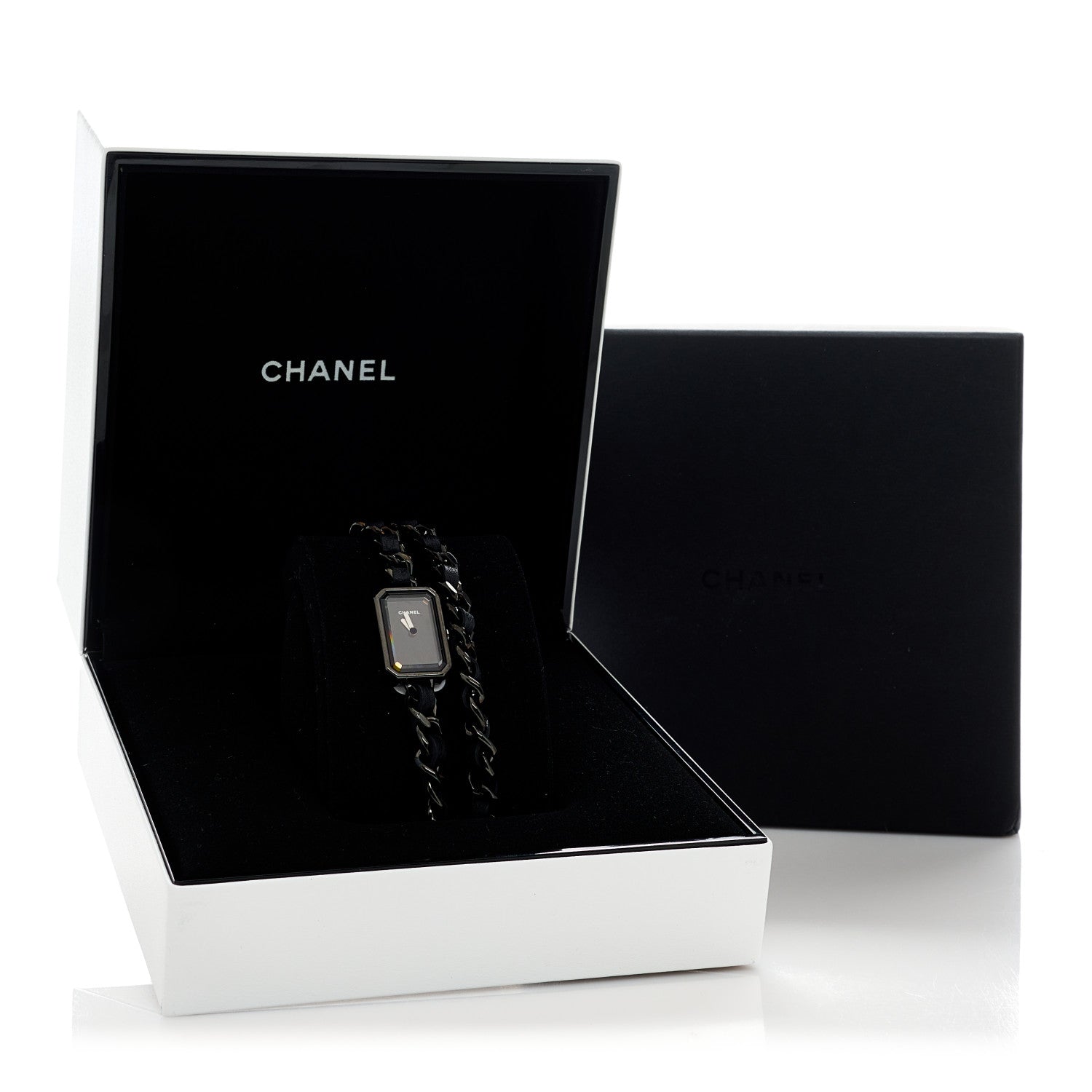 Chanel Stainless Steel Lambskin 16mm Premiere Rock Triple Row Quartz Watch Black 5 of 5