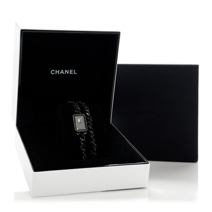 Chanel Stainless Steel Lambskin 16mm Premiere Rock Triple Row Quartz Watch Black 5 of 5