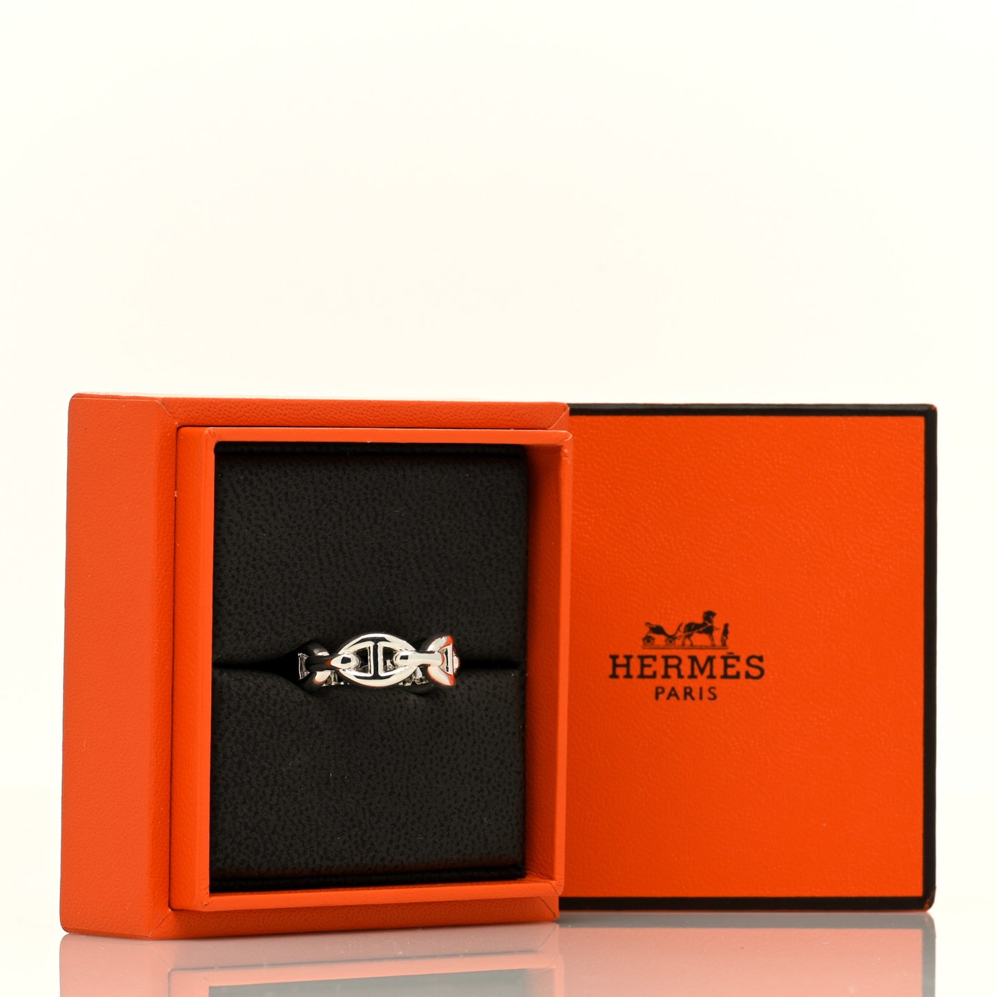 Sterling Silver PM Chaine d'Ancre Enchainee Band Ring 52 6