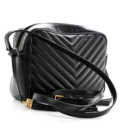 Saint Laurent Calfskin Matelasse Monogram Lou Camera Bag Black 3 of 9