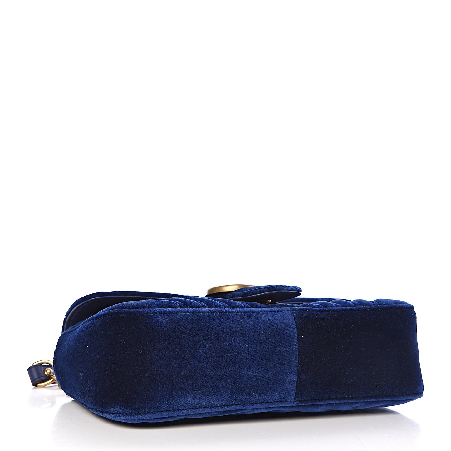 Velvet Matelasse Small GG Marmont Shoulder Bag Cobalt Blue