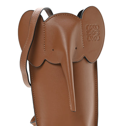 Loewe Calfskin Elephant Pouch Crossbody Bag Tan 8 of 10