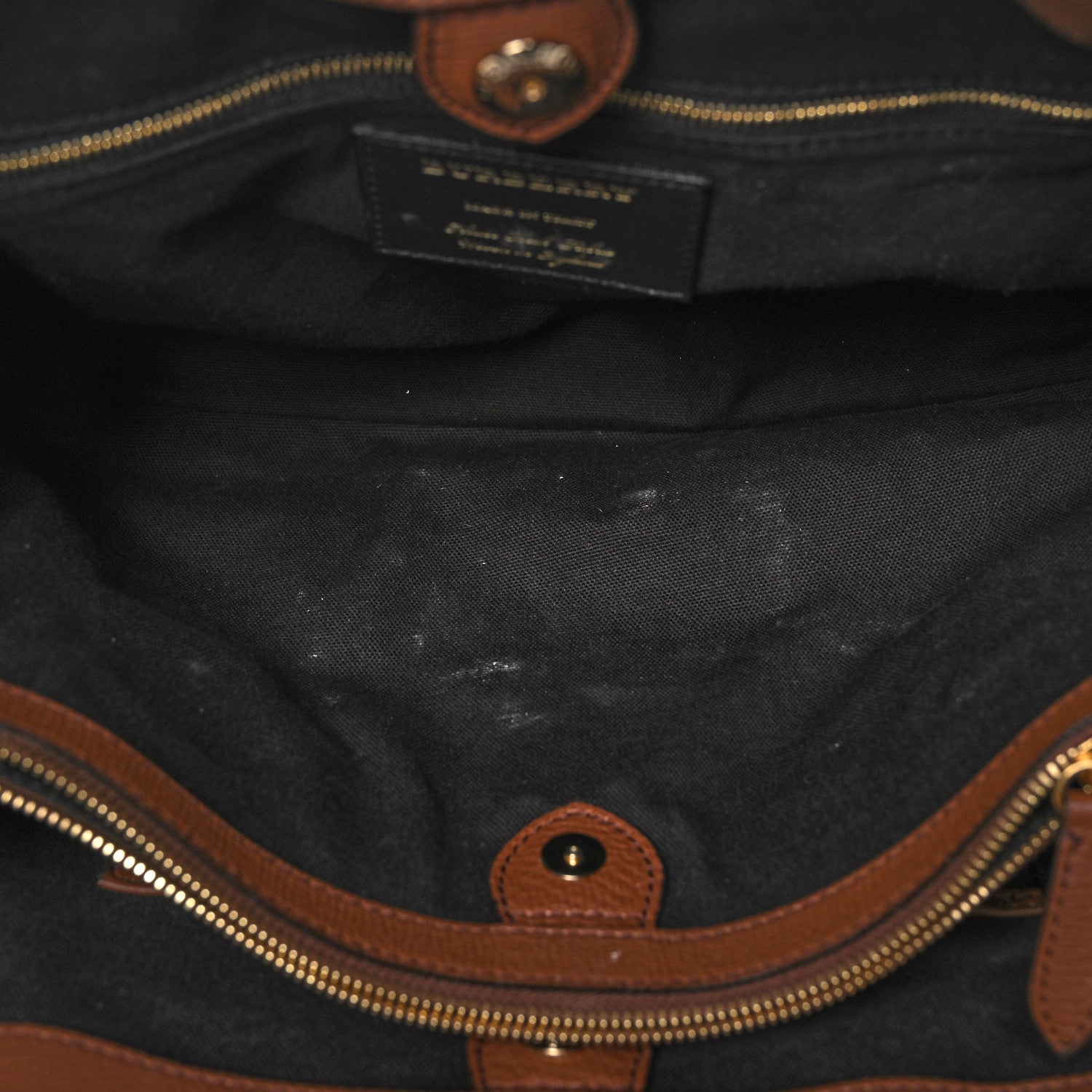 Burberry Grainy Calfskin House Check Medium Banner Tote Tan 10 of 11