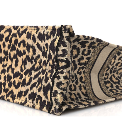 Christian Dior Canvas Mizza Embroidered Large Leopard Book Tote Beige 10 of 12