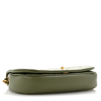 Chanel Calfskin Quilted Coco Mail Clutch With Chain Green 4 of 13