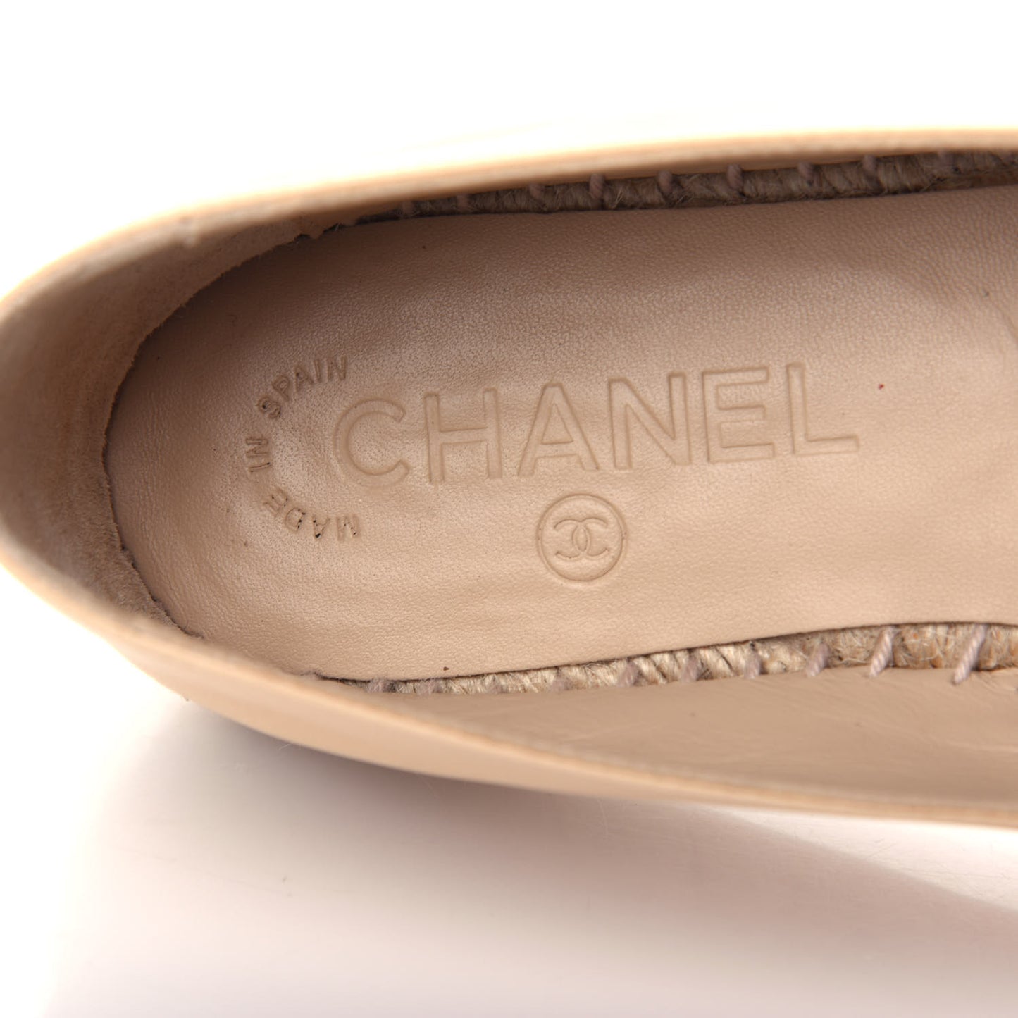 Lambskin CC Espadrilles 37 Beige Black