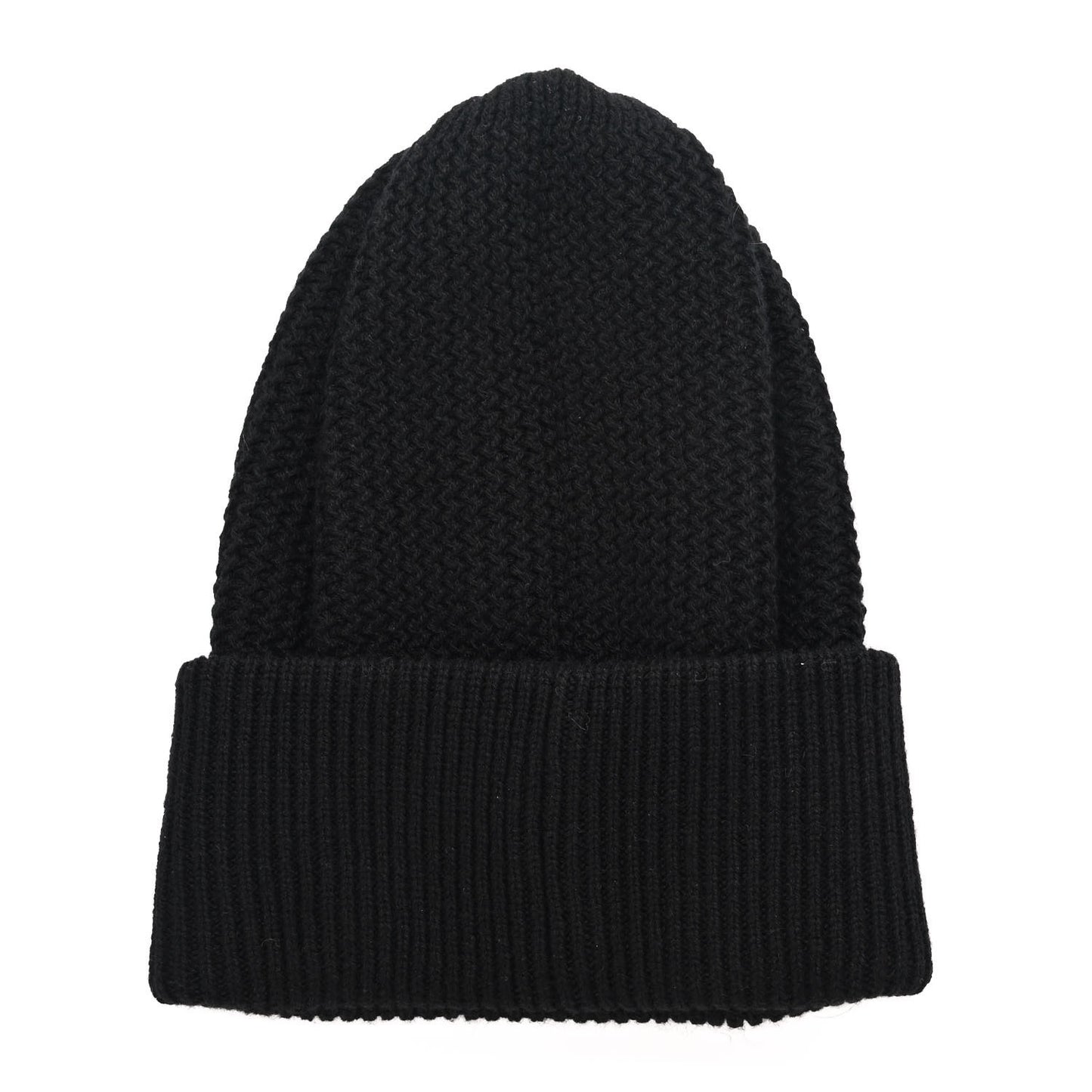 Cashmere Sequin Logo Beanie Hat Black Gold