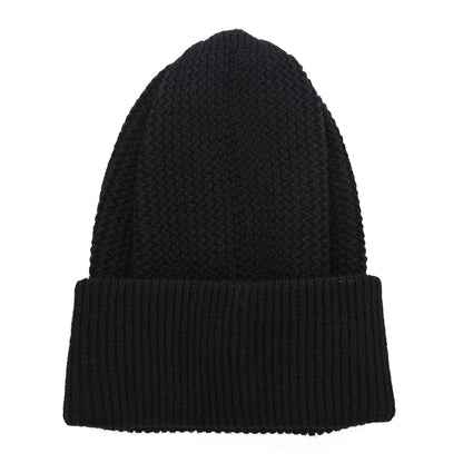 Chanel Cashmere Sequin Logo Beanie Hat Black Gold 3 of 6