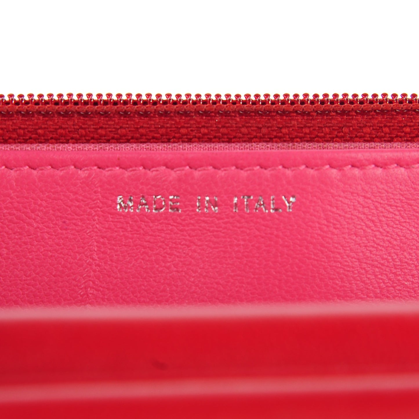 Lambskin Quilted Wallet On Chain WOC Red Pink