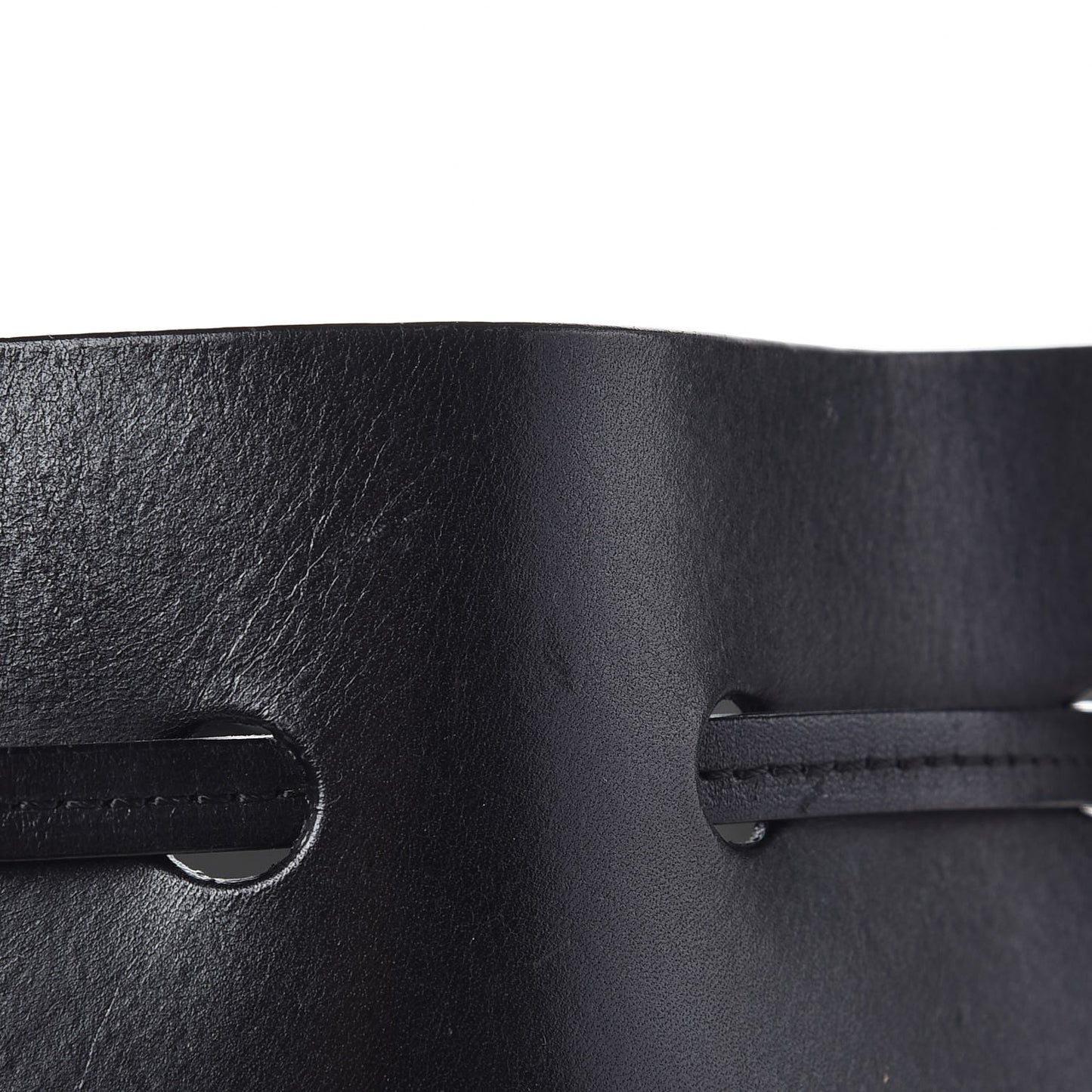 Calfskin Mini Bucket Bag Black Argento