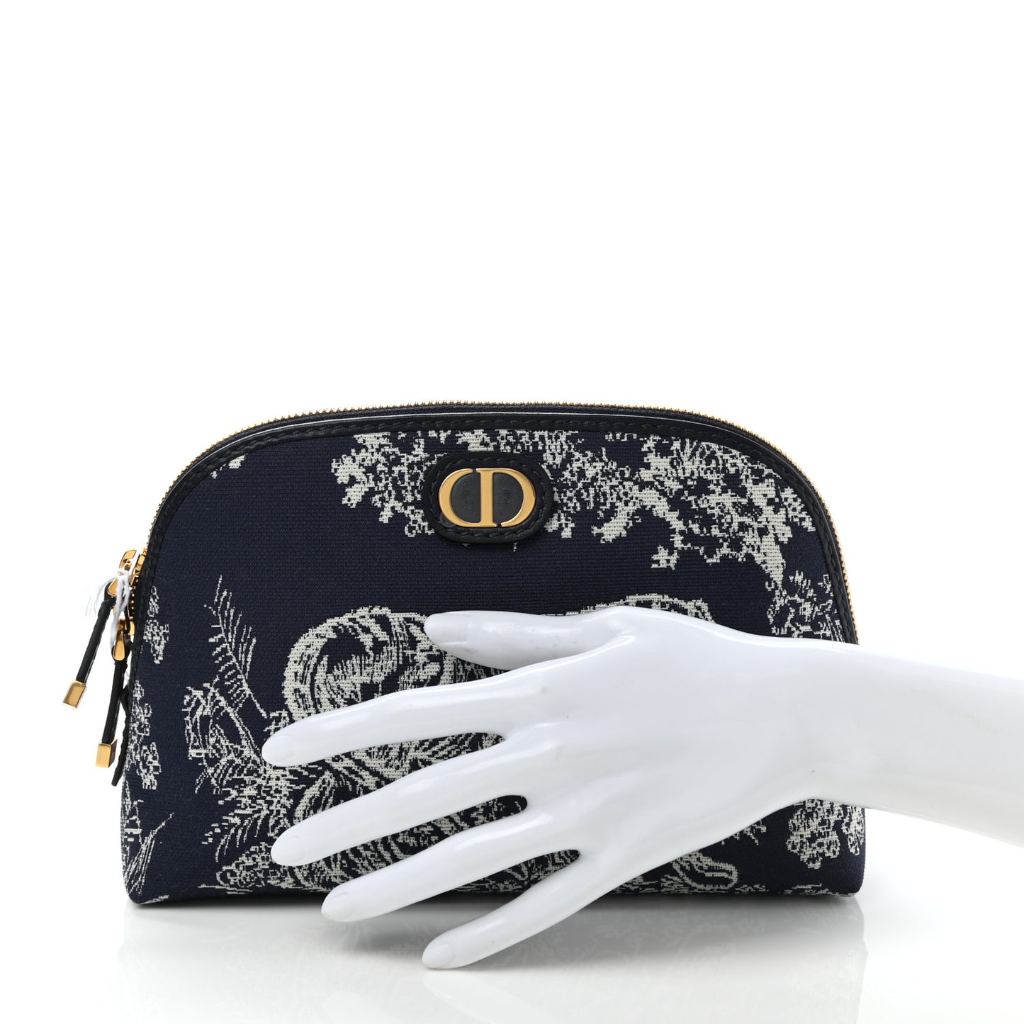 Embroidered Toile De Jouy 30 Montaigne Cosmetic Pouch Blue
