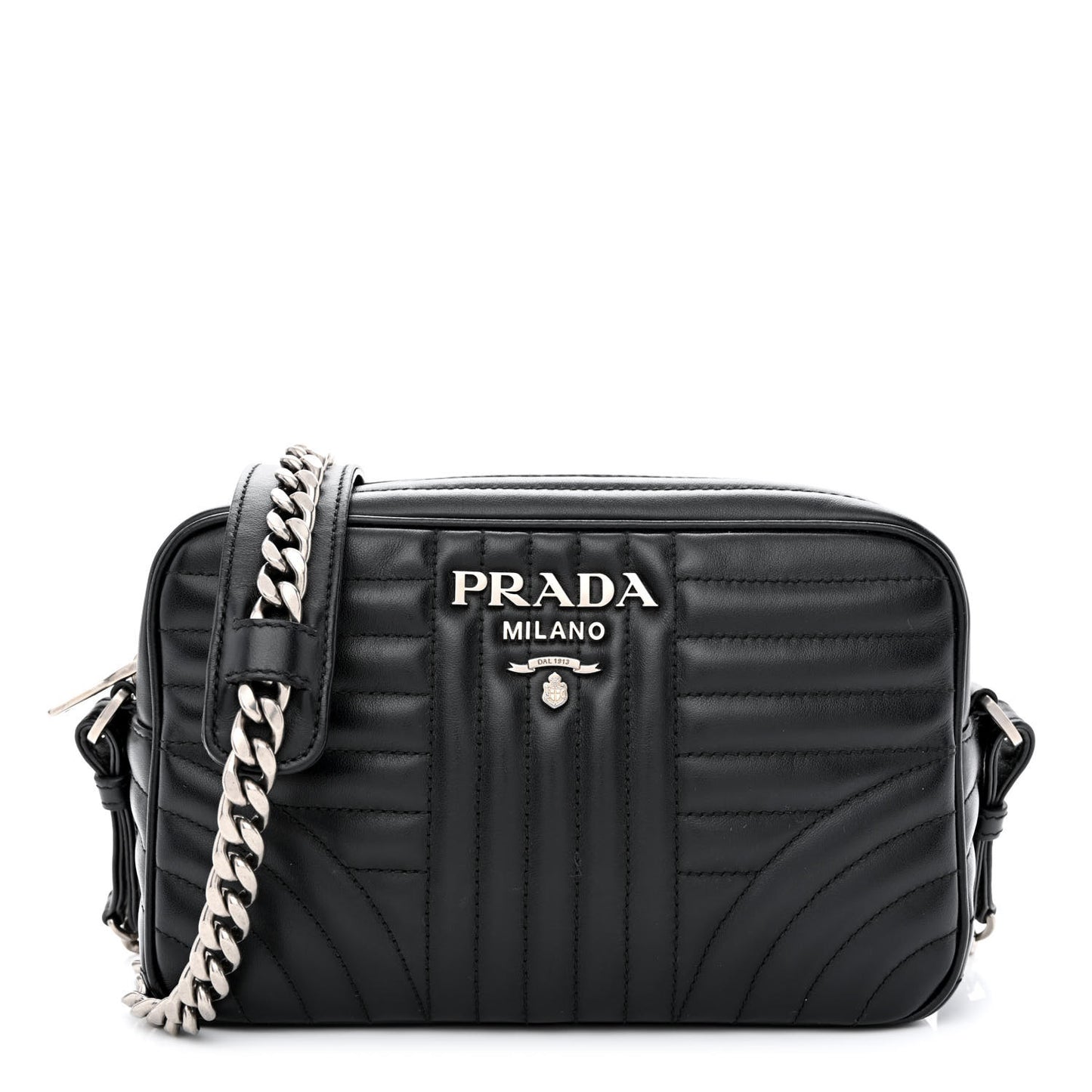Soft Calfskin Diagramme Camera Bag Black