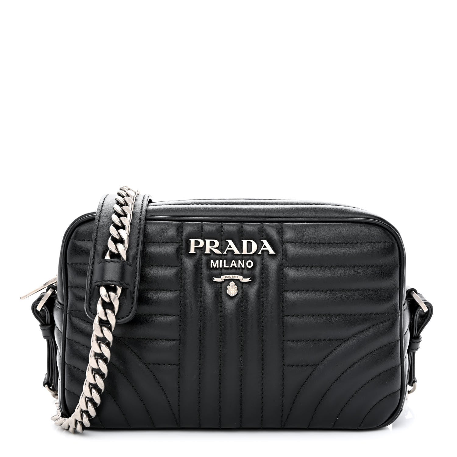 Prada Soft Calfskin Diagramme Camera Bag Black 1 of 10