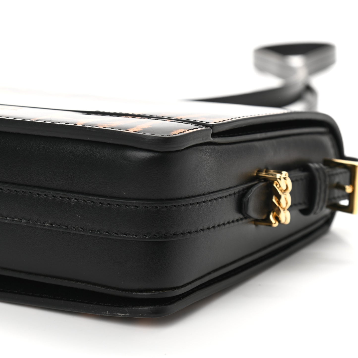 Calfskin Leopard Small Grace Bag Black