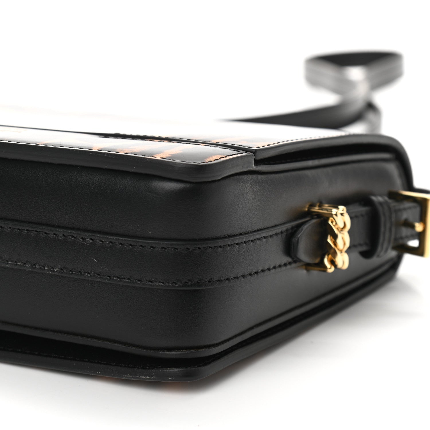 Burberry Calfskin Leopard Small Grace Bag Black 8 of 10