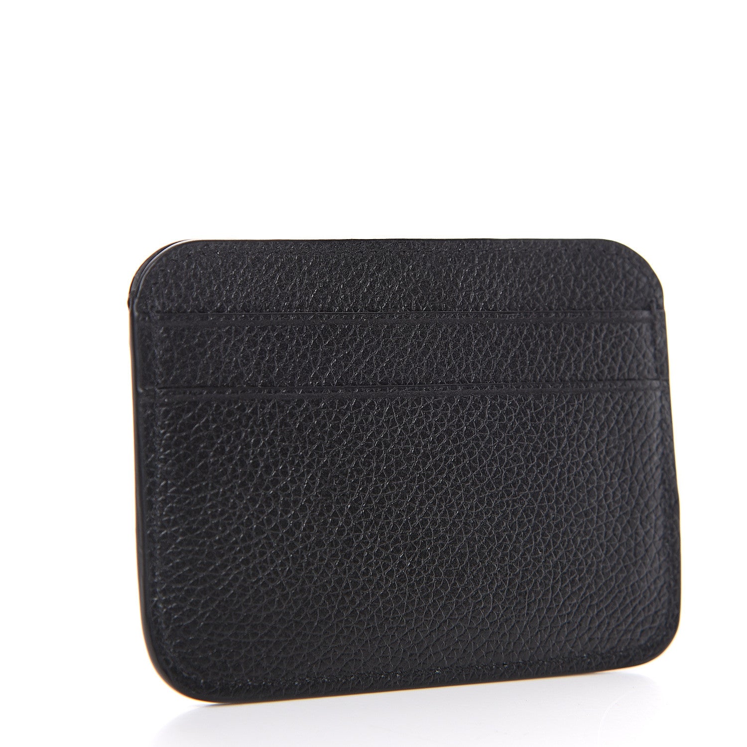 Balenciaga Grained Calfskin Logo Cash Rounded Card Holder Black White 2 of 5