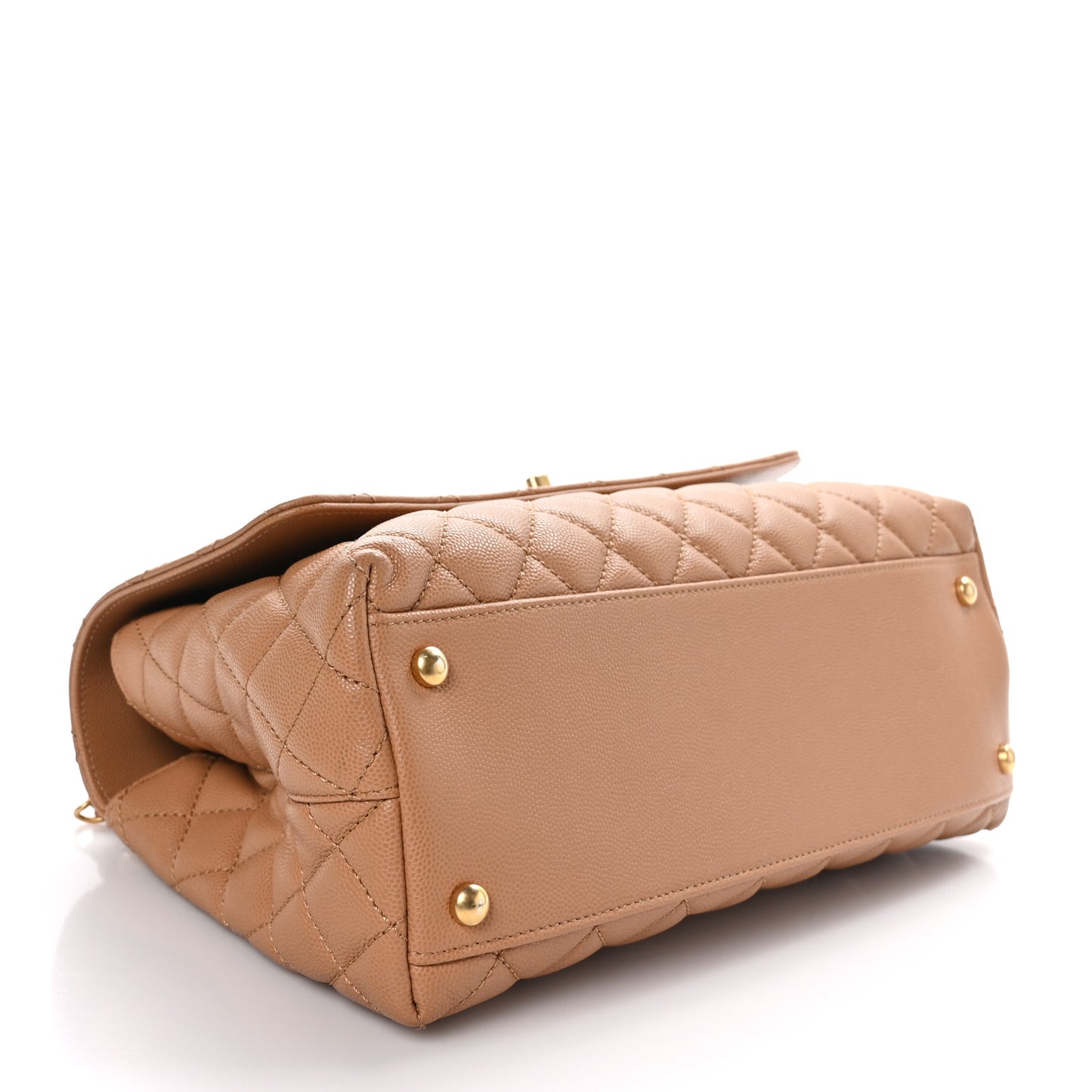 Caviar Quilted Small Coco Chain Handle Flap Brown
