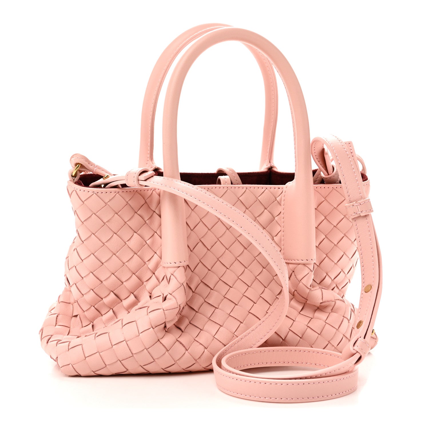 Bottega Veneta Calfskin Intrecciato Small Pinacoteca Tote Rose Barolo 4 of 10