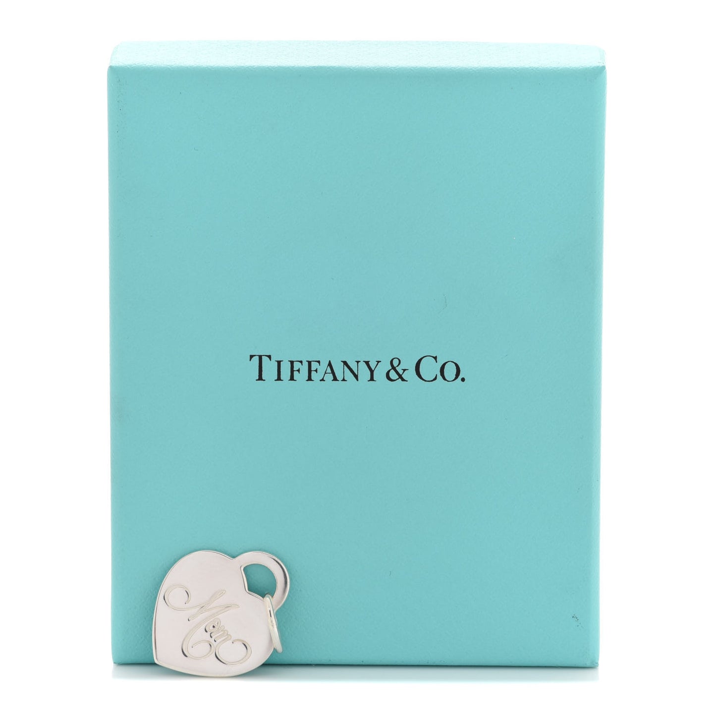 Sterling Silver Mom Heart Tag Charm